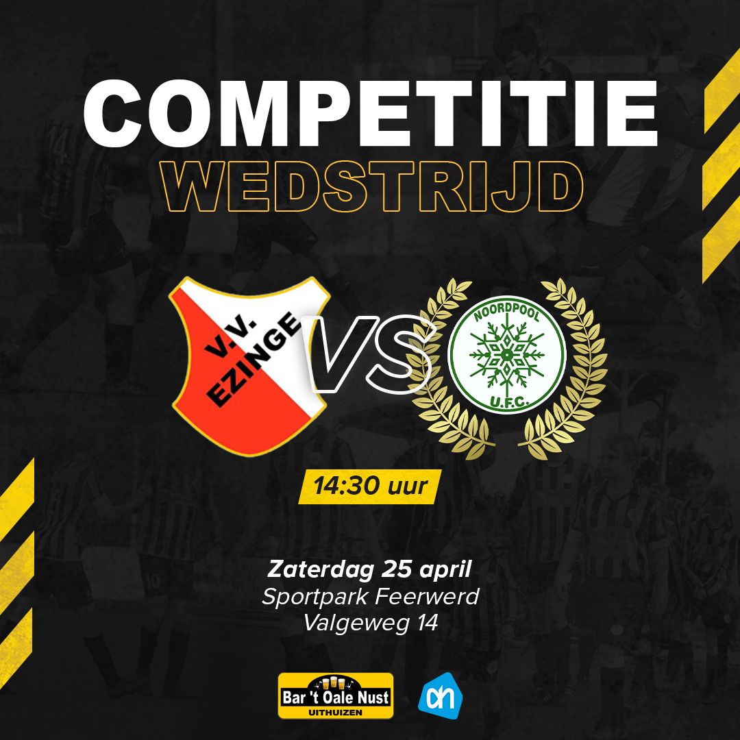 Competitieduel en Thuiswedstrijden 25 april