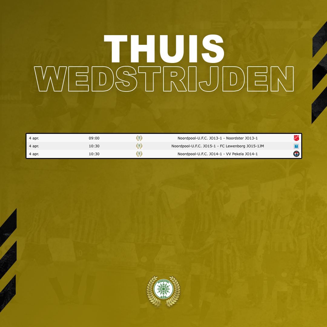 Competitieduel en Thuiswedstrijden 4 april